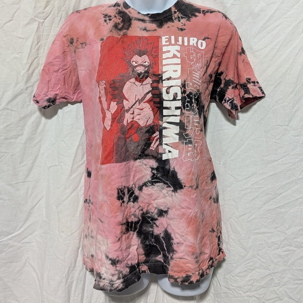 My Hero Academia Kirishima Red Tie-Dye Boyfriend Fit Girls T-Shirt